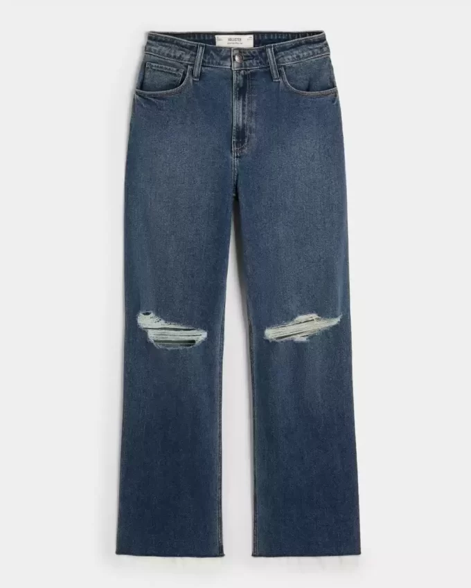 Τζιν Ultra High Ripped Dark Wash Dad Τζιν Ultra High Ripped Dark Wash Dad