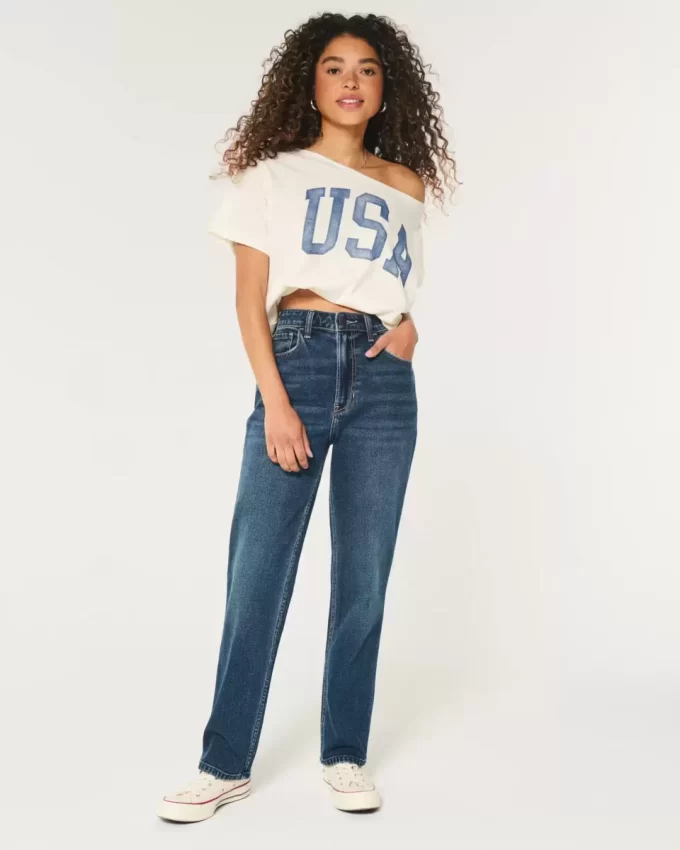 Ίσιο τζιν Ultra High-Rise Dark Wash 90s Ίσιο τζιν Ultra High-Rise Dark Wash 90s