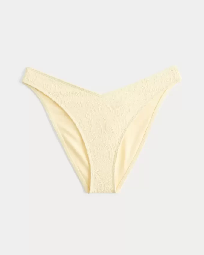 Ψηλοπόδι με V-Waist Jacquard Cheeky Bikini Bottom Ψηλοπόδι με V-Waist Jacquard Cheeky Bikini Bottom