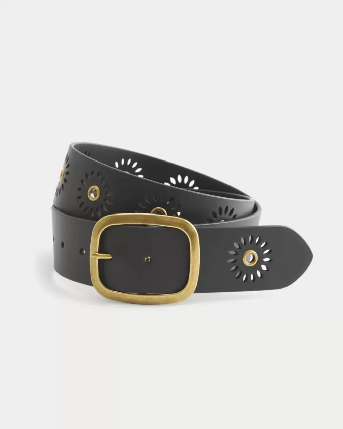 Vegan δερμάτινη ζώνη Sunburst Grommet Vegan δερμάτινη ζώνη Sunburst Grommet