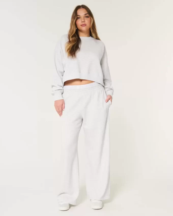 Λογότυπο Waist Fleece Παντελόνι με φαρδύ πόδι Λογότυπο Waist Fleece Παντελόνι με φαρδύ πόδι