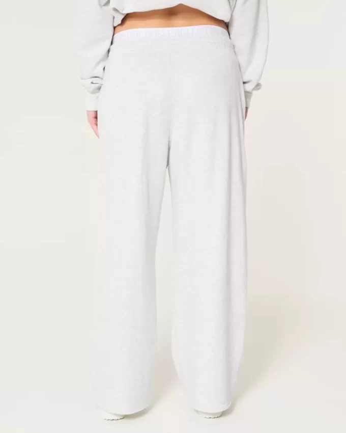 Λογότυπο Waist Fleece Παντελόνι με φαρδύ πόδι Λογότυπο Waist Fleece Παντελόνι με φαρδύ πόδι