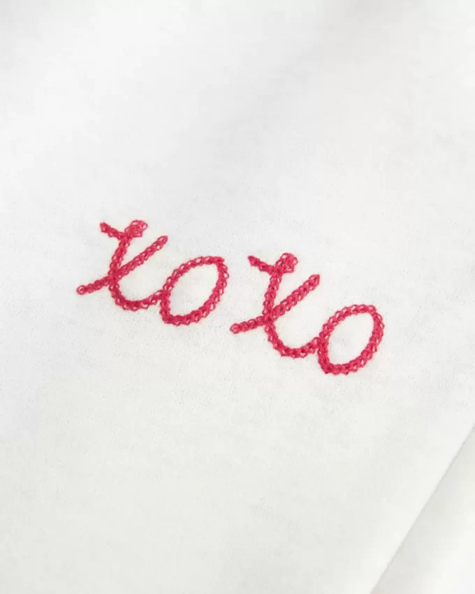 XOXO γραφικό φούτερ με φαρδύ πόδι XOXO γραφικό φούτερ με φαρδύ πόδι